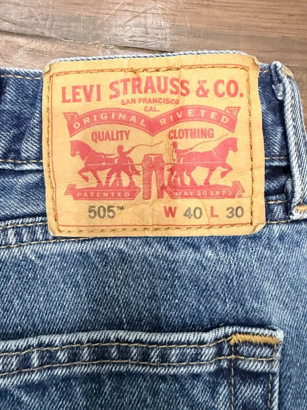 Levi’s 505 Regular Fit Jeans Men’s W40 L30 Medium Wash Straight Leg 100% Cotton